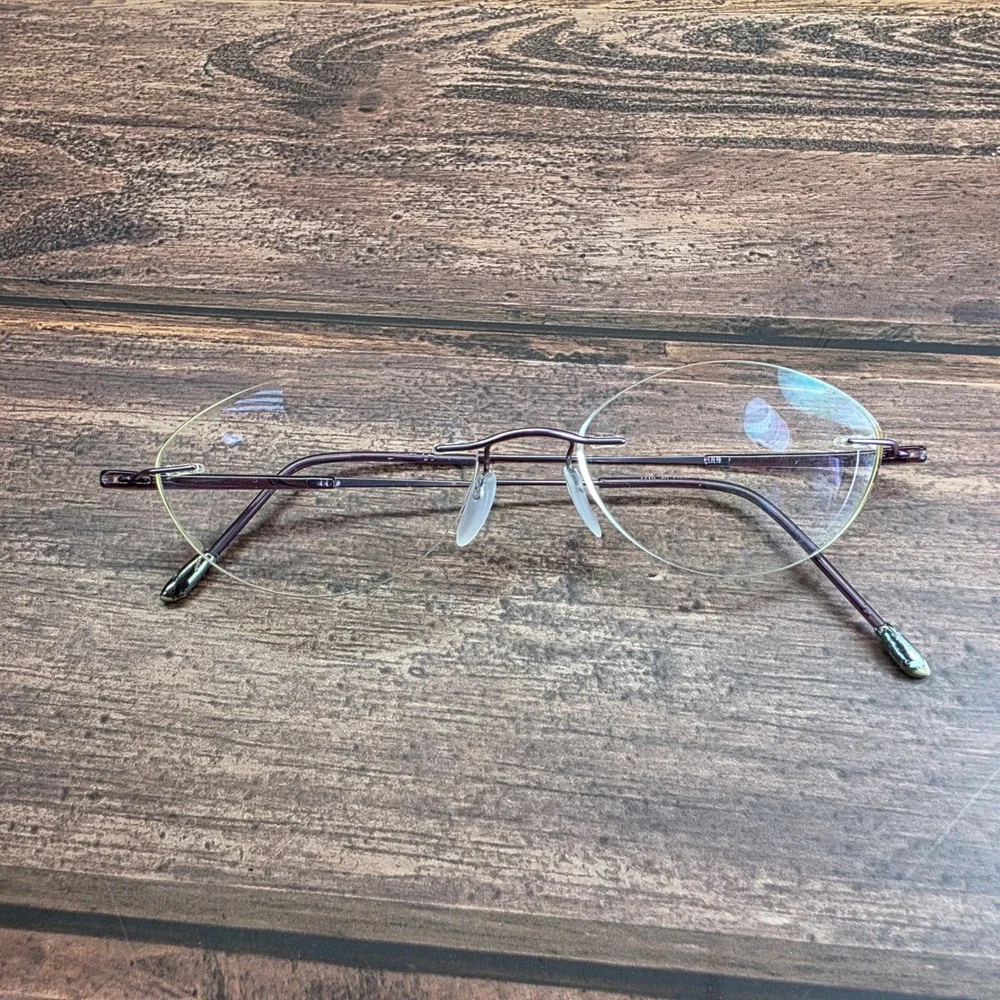Silhouette 7710 Titanium Rimless Oval Eyeglasses Purple Frames Austria 51-17-140
